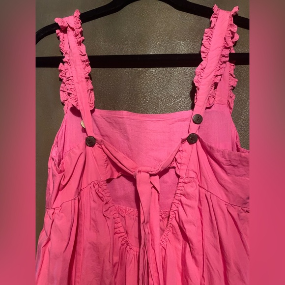 Pink Ruffled Women's Dress with semi open back - Picture 5 of 7